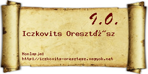 Iczkovits Oresztész névjegykártya
